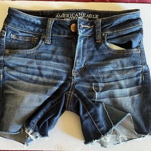 American Eagle midi jean shorts